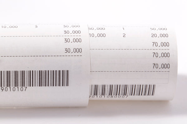 Two receipts on white background