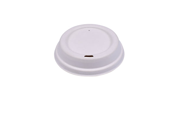 1000x G2N Bagasse-Domdeckel, ovales Trinkloch, weiß – passend für Kaffeebecher