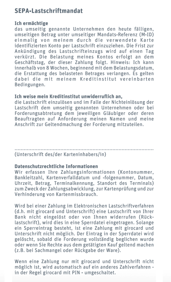 50 EC-Rollen 57x58x12, 40 m, ohne Bisphenol-A (BPA), mit SEPA Lastschrift-Aufdr.