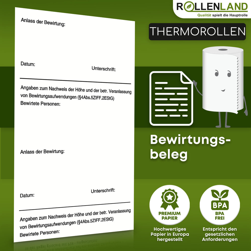 40 Thermorollen 80x80x12, 80 m mit Bewirtungsbeleg, ohne Bisphenol-A (BPA)