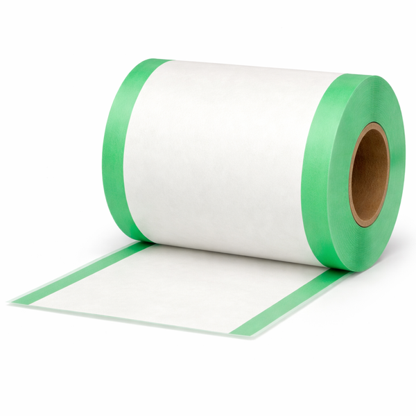 30 farbige Thermorollen 80x80x12, 80 m, 55g, ohne Bisphenol-A (BPA), mit grünen Streifen Vorderseite