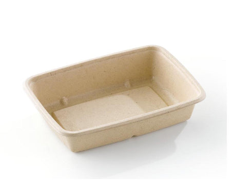 300x BePulp Zuckerrohr-Container rechteckig – Menüschale aus Bagasse, kompostierbar, 230 x 165 x 50 mm