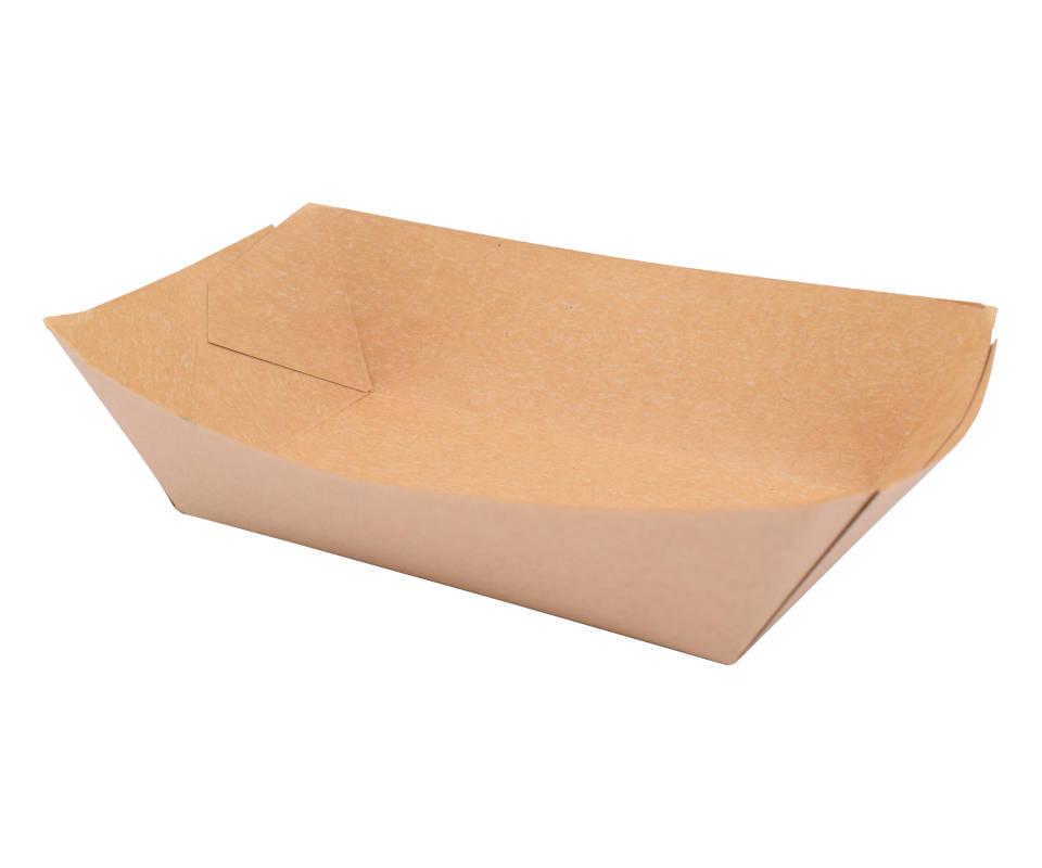 G2N Foodtray – Snackschale aus Karton, kraftbraun, PE beschichtet, fettresistent