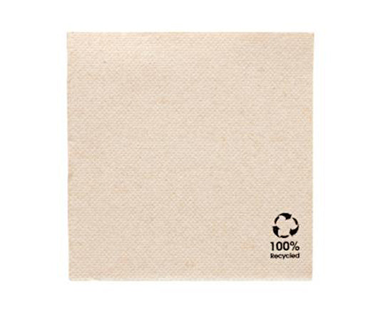 Eco Serviette Double Point – 2-lagig, 1/4 Falz, naturbraun, 100% Recycled