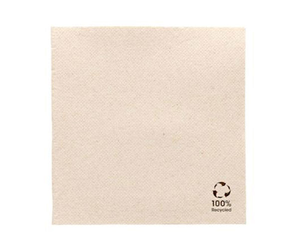 Eco Serviette Double Point – 2-lagig, 1/4 Falz, naturbraun, 100% Recycled