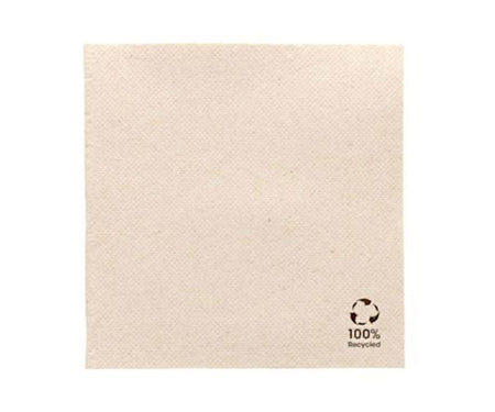 Eco Serviette Double Point – 2-lagig, 1/4 Falz, naturbraun, 100% Recycled