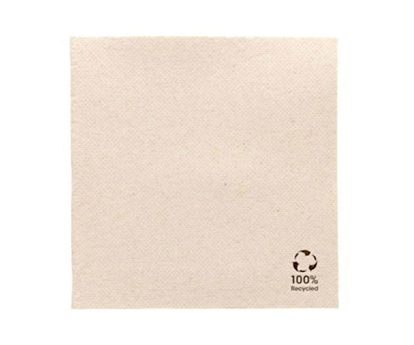 Eco Serviette Double Point – 2-lagig, 1/4 Falz, naturbraun, 100% Recycled