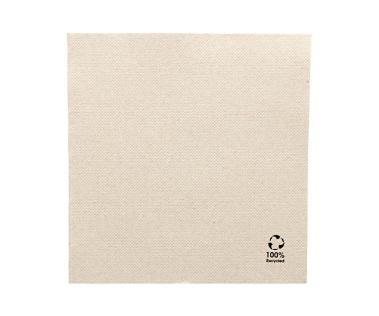 Eco Serviette Double Point – 2-lagig, 1/4 Falz, naturbraun, 100% Recycled