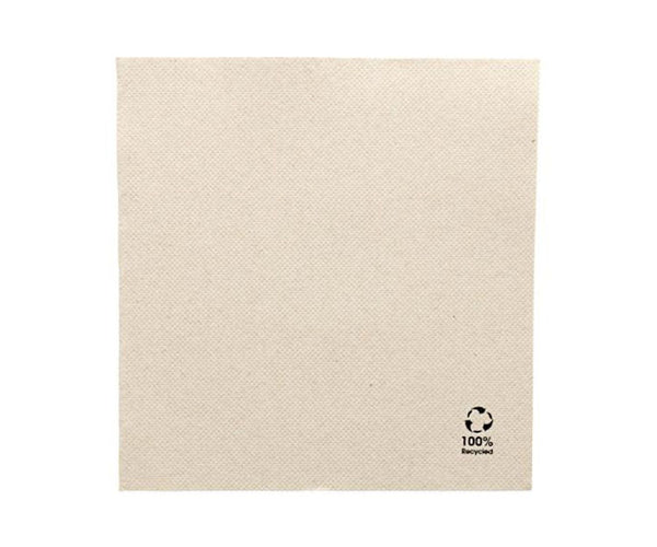 Eco Serviette Double Point – 2-lagig, 1/4 Falz, naturbraun, 100% Recycled