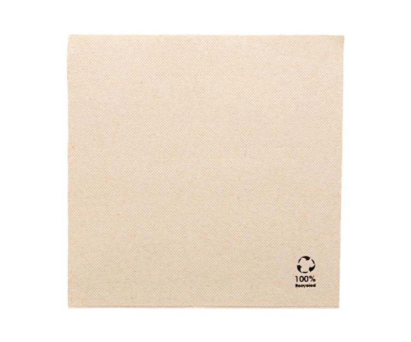 Eco Serviette Double Point – 2-lagig, 1/4 Falz, naturbraun, 100% Recycled