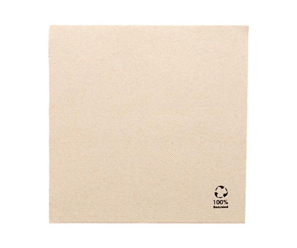 Eco Serviette Double Point – 2-lagig, 1/4 Falz, naturbraun, 100% Recycled