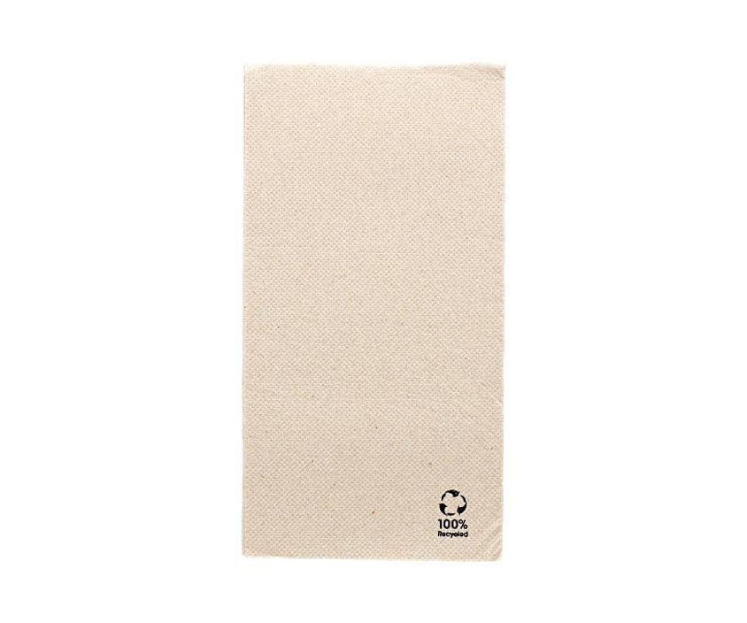 1200x Eco Serviette Double Point 40 x 40 cm – 1/8 Falz, naturbraun, 100% Recycled