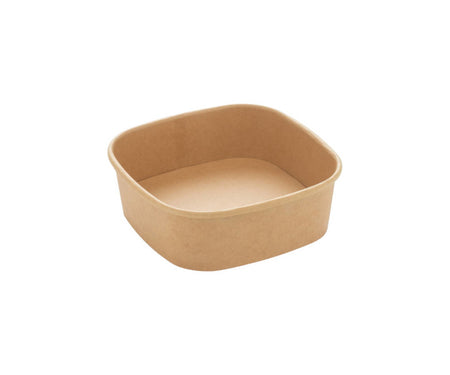 300x G2N Salatschale quadratisch 13 x 13 cm – To-Go-Schale aus Karton, kraftbraun, PE beschichtet