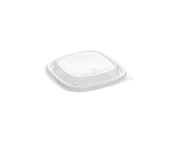 300x rPET-Deckel quadratisch, transparent – passend für Salatschalen 13 x 13 cm