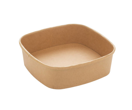 300x G2N Salatschale quadratisch 17 x 17 cm – To-Go-Schale aus Karton, kraftbraun, PE beschichtet