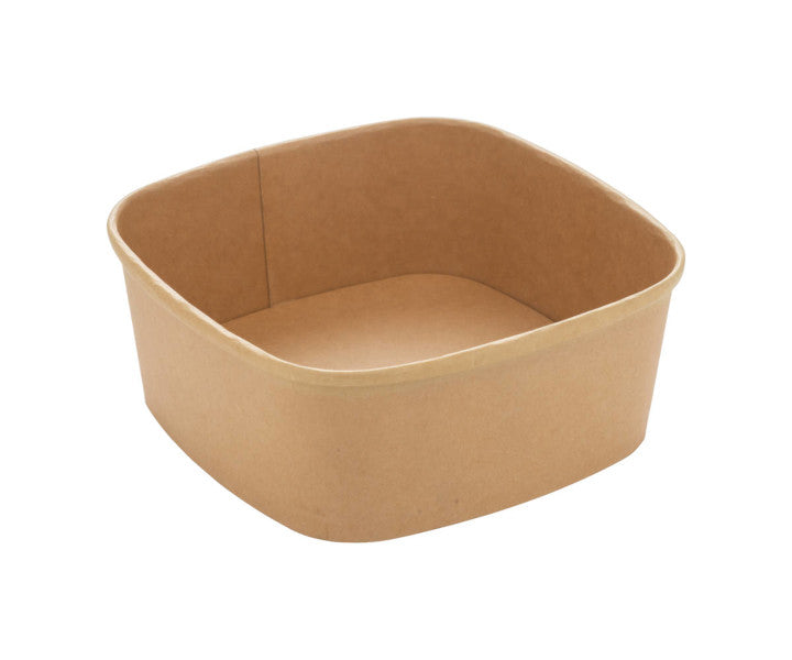 300x G2N Salatschale quadratisch 17 x 17 cm – To-Go-Schale aus Karton, kraftbraun, PE beschichtet
