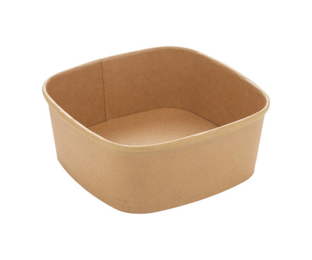 300x G2N Salatschale quadratisch 17 x 17 cm – To-Go-Schale aus Karton, kraftbraun, PE beschichtet