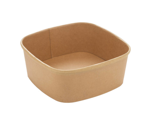 300x G2N Salatschale quadratisch 17 x 17 cm – To-Go-Schale aus Karton, kraftbraun, PE beschichtet