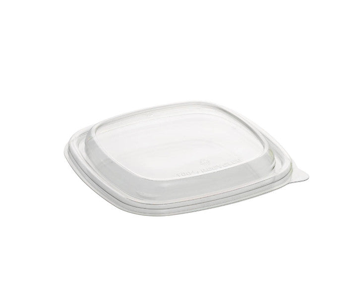 300x rPET-Deckel quadratisch, transparent – passend für Salatschalen 17 x 17 cm