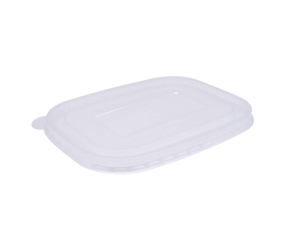 300x PP-Deckel rechteckig, transparent, mit Dampflöchern, für warme Speisen – passend für Menüschalen 170 x 120 mm