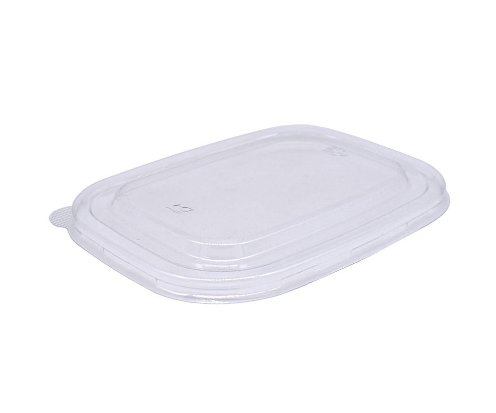 300x rPET-Deckel rechteckig, transparent, Anti-Fog, für kalte Speisen – passend für Menüschalen 170 x 120 mm