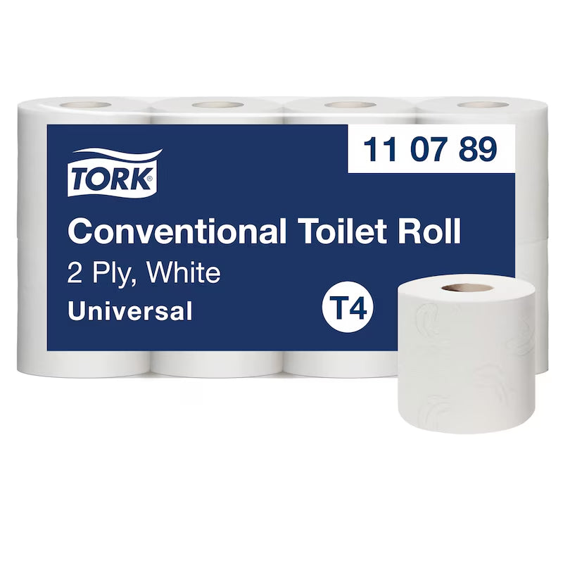 64 Rollen Tork Toilettenpapier T4 10 x 13 cm – 2-lagig, naturweiß, 250 Blatt