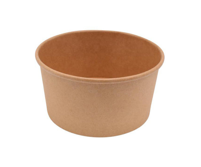 300x G2N Salatschale rund Ø 150 mm – Karton kraftbraun, PE beschichtet, stabil & vielseitig einsetzbar