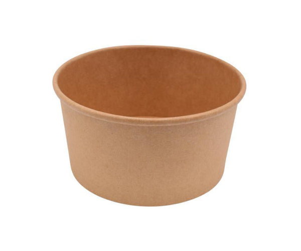 300x G2N Salatschale rund Ø 150 mm – Karton kraftbraun, PE beschichtet, stabil & vielseitig einsetzbar