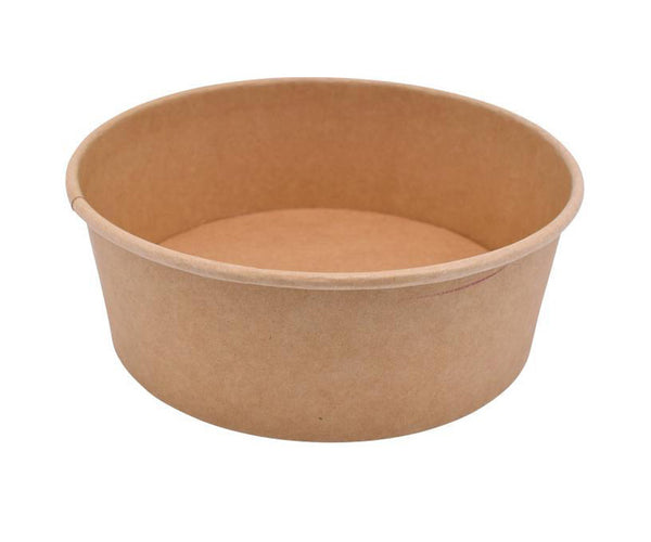 300x G2N Salatschale rund Ø 185 mm – Karton kraftbraun, PE beschichtet, stabil & vielseitig einsetzbar