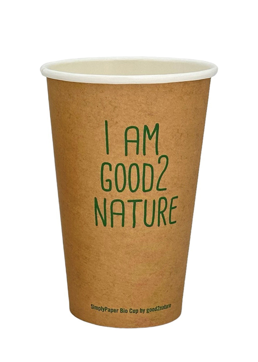 1000x G2N Coffee To Go Becher – Single-Wall Becher aus Karton, plastikfrei beschichtet, kompostierbar & recyclebar, braun/weiß