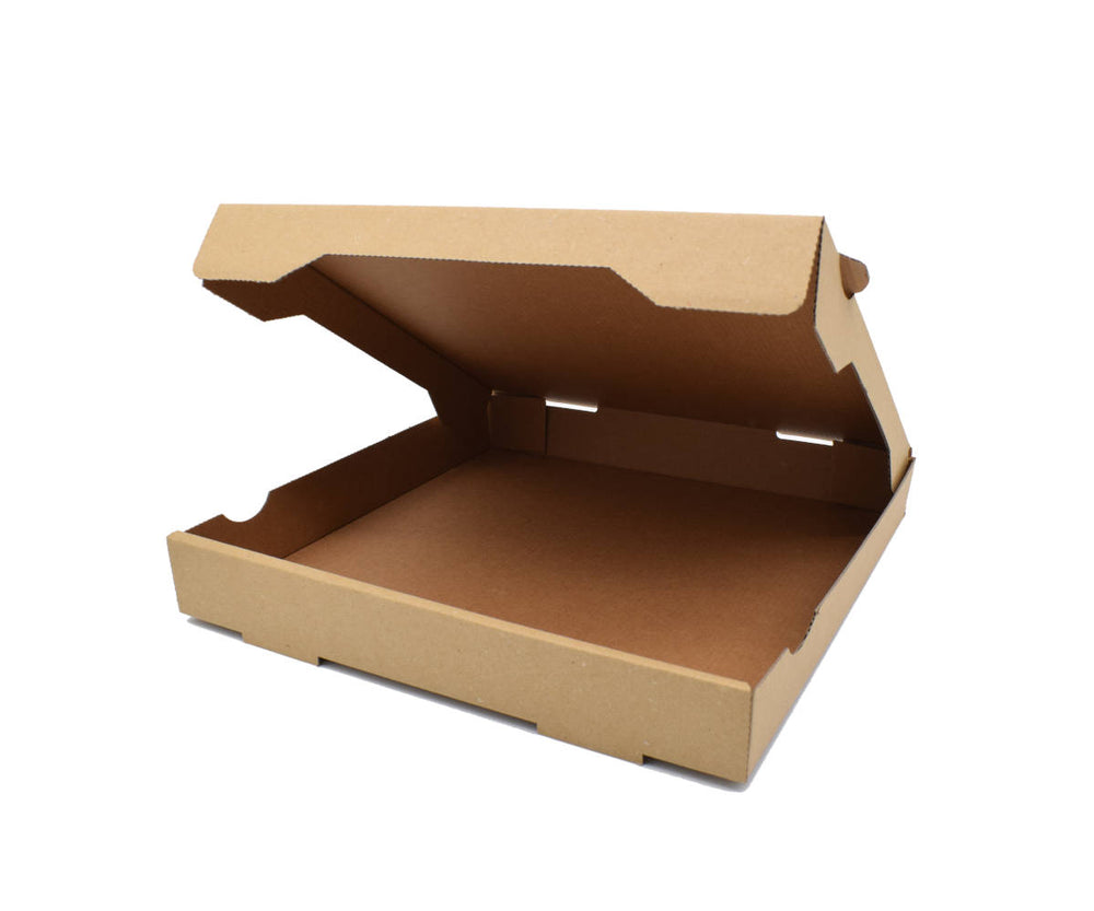 100x G2N Pizzakarton – stabiler Karton, kraftbraun, aus Mikrowellenpappe, FSC®-zertifiziert