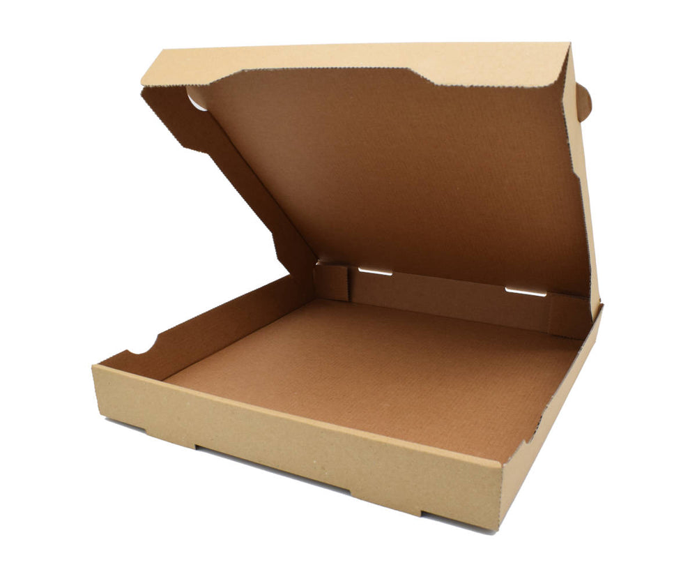 100x G2N Pizzakarton – stabiler Karton, kraftbraun, aus Mikrowellenpappe, FSC®-zertifiziert