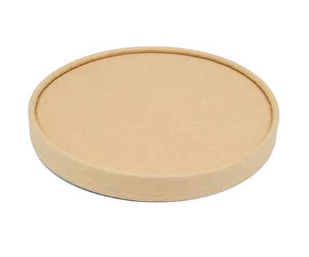 300x Pappdeckel rund, kraftbraun, mit Dampflöchern, für warme Speisen – passend für Salatschalen Ø 150 mm