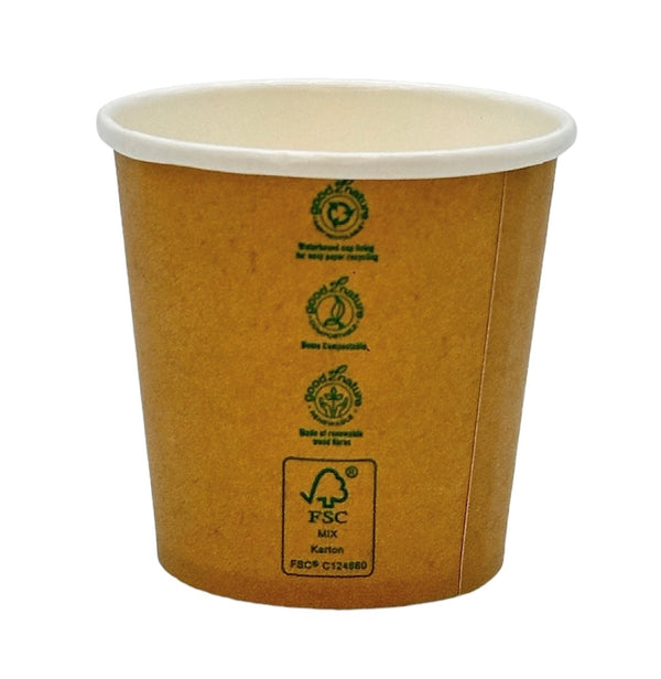 1000x G2N Coffee To Go Becher – Single-Wall Becher aus Karton, plastikfrei beschichtet, kompostierbar & recyclebar, braun/weiß