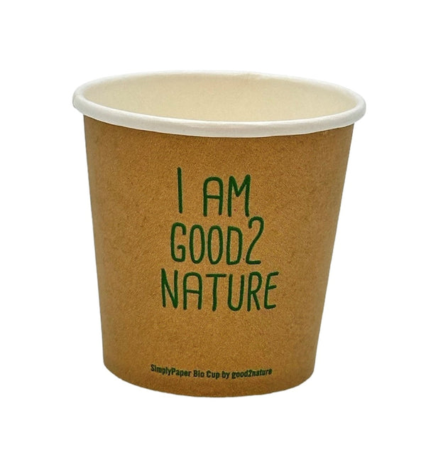 1000x G2N Coffee To Go Becher – Single-Wall Becher aus Karton, plastikfrei beschichtet, kompostierbar & recyclebar, braun/weiß