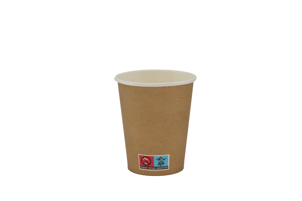 1000x G2N Coffee To Go Becher – Single-Wall Becher aus Karton, plastikfrei beschichtet, kompostierbar & recyclebar, braun/weiß