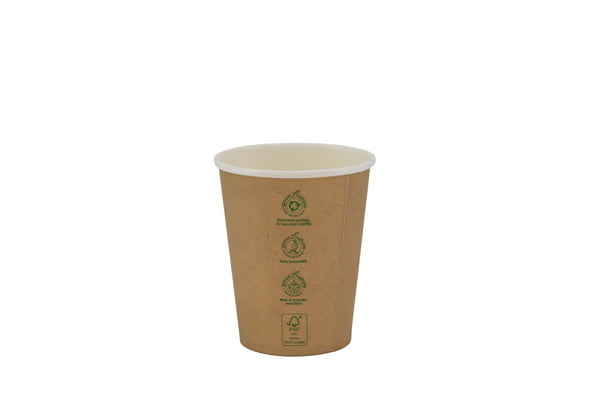 1000x G2N Coffee To Go Becher – Single-Wall Becher aus Karton, plastikfrei beschichtet, kompostierbar & recyclebar, braun/weiß