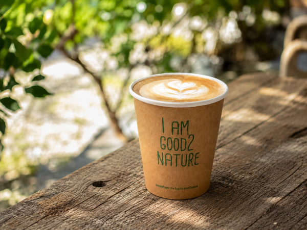 1000x G2N Coffee To Go Becher – Single-Wall Becher aus Karton, plastikfrei beschichtet, kompostierbar & recyclebar, braun/weiß