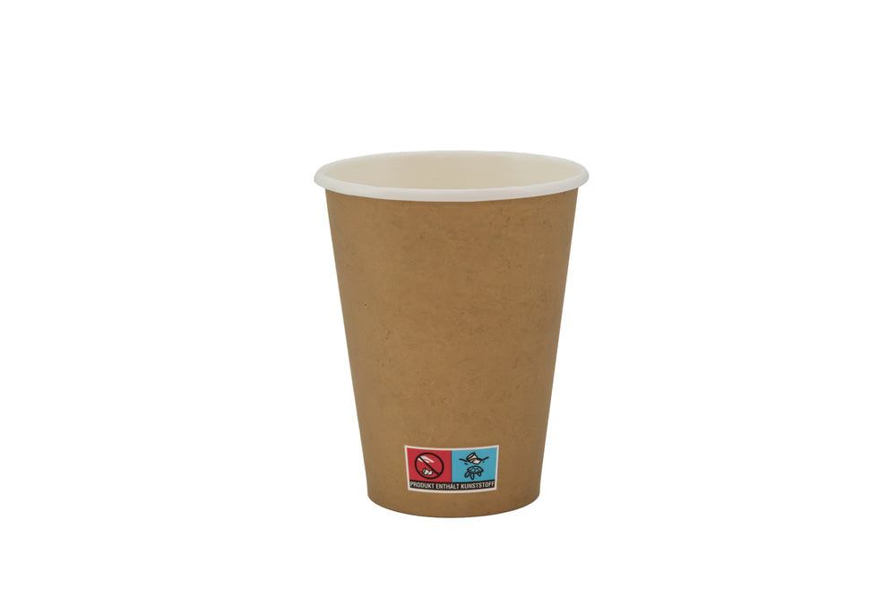 1000x G2N Coffee To Go Becher – Single-Wall Becher aus Karton, plastikfrei beschichtet, kompostierbar & recyclebar, braun/weiß