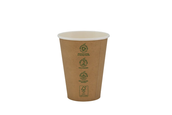 1000x G2N Coffee To Go Becher – Single-Wall Becher aus Karton, plastikfrei beschichtet, kompostierbar & recyclebar, braun/weiß