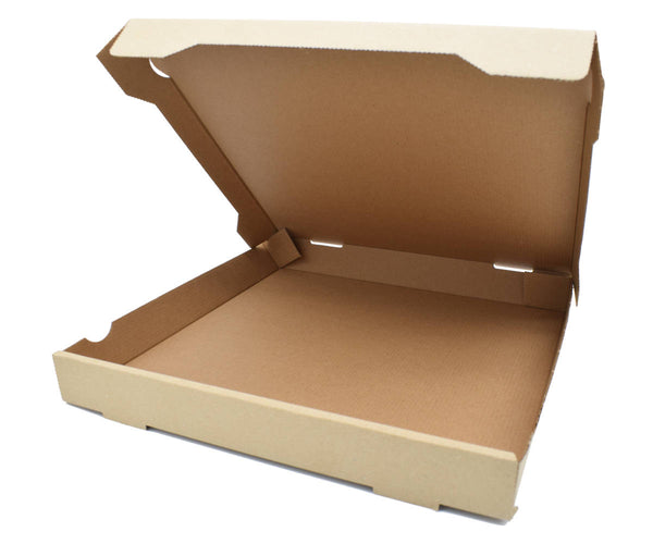 100x G2N Pizzakarton – stabiler Karton, kraftbraun, aus Mikrowellenpappe, FSC®-zertifiziert