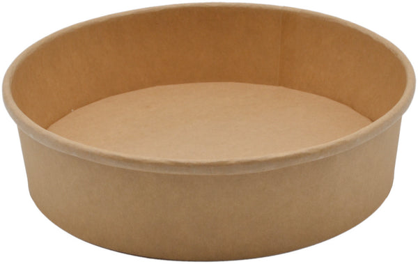300x G2N Salatschale rund Ø 185 mm – Karton kraftbraun, PE beschichtet, stabil & vielseitig einsetzbar