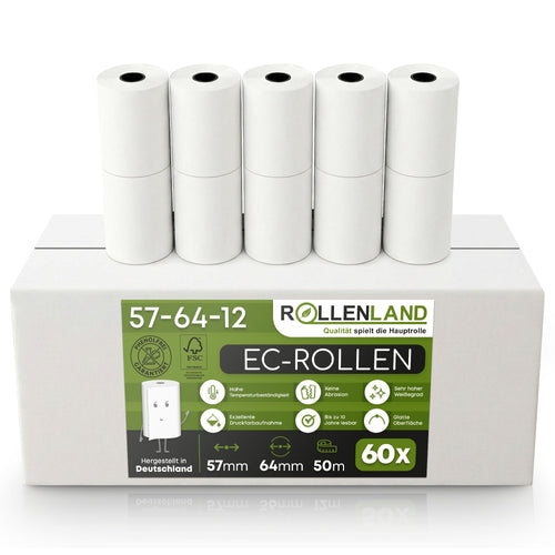 Karton mit 60 EC-Rollen 57x64x12, 50 m, ohne Bisphenol-A (BPA)