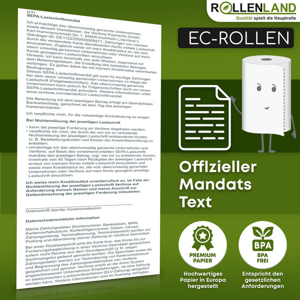 20 Thermorollen 80x80x12, 80 m ohne Bisphenol-A (BPA) mit VERIFONE-Aufdr.